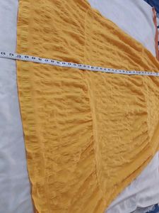 Chic Yellow Textured V-Neck Dress