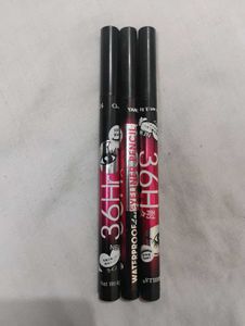 3x36Hr Waterproof Eyeliner Pencils Combo