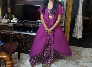 Vishudh Top Skirt Ethnic Jacket Set