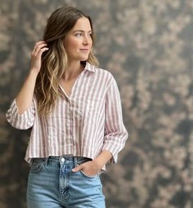 Striped Cropped Shirt