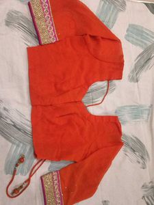 Orange Embroidered Blouse