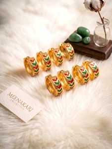 4 pis COMBO Golden Earrings with minakari