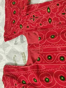 Mehroon Bandhani Print Blouse