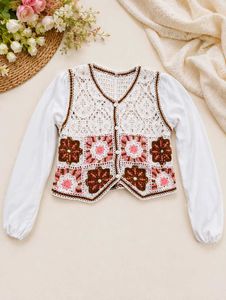 Women Crochet patchwork top with full sleeves 😍🥰