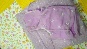 Exquisite Lavender Saree with Embellishments