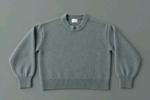 SAGE GREY PEARL EMBELLISHED KNIT SWEATER