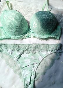 Mint Green Lace pushup braand Panty Set