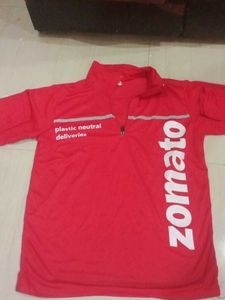 Zomato Red Logo Polo T-Shirt