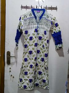 Stylish Printed Kurta with Blue Accents