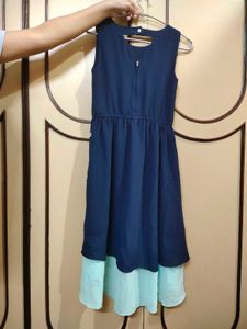 Navy &amp; Mint Layered Dress