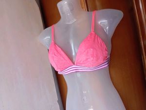 Pink Lace Triangle Bra