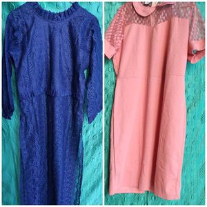Two Dresses -  Women Bodycon Pink Mini/Short Dress