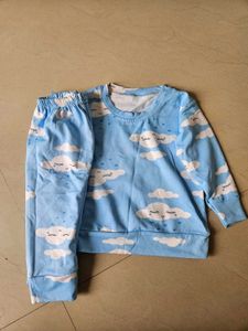 Cute Cloud Print Pajama Set