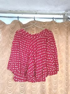 Red Polka Dot Skirt With Fril
