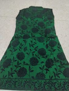 Elegant Green Floral Kurti Dress(2 time used only)