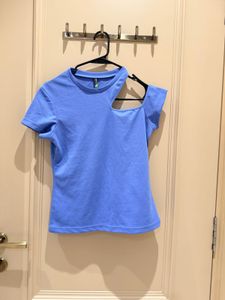 Blue Cut-Out T-Shirt