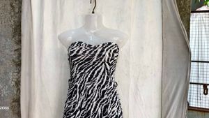 91810. Zebra Print Strapless Mini Dress