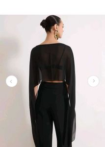 Chic Black Sheer Cape sleeve