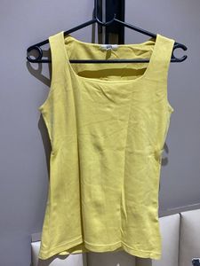 AND Yellow Square Neck Tank Top