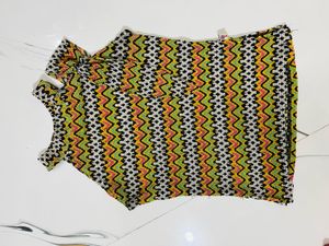 Vibrant Zigzag Patterned Top