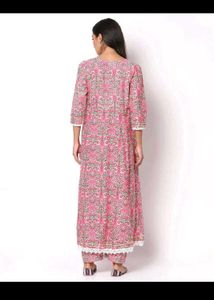 Beautiful Pink Printed Kurta Set with Dupatta