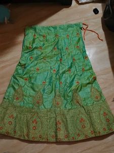 Stunning Green Embroidered Lehenga Skirt