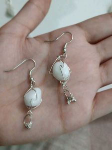 Elegant White Stone Necklace &amp; Earring Set