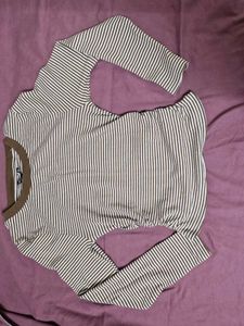 Striped Long Sleeve Casual Top - brand new