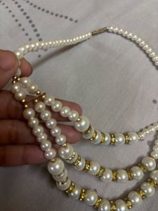 Chic Triple Strand Pearl Necklace