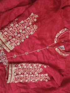Elegant Red Embroidered Kurta Set
