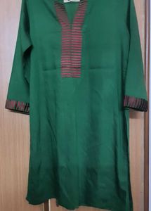 Green cotton silk Kurta Top