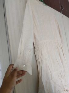 Boho Cream Lace Trim Tunic Top