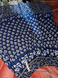 Blue & White Patterned Ethnic Skirt