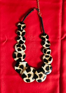 Cow Print Statement Necklace