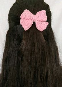 Handmade Crochet Bow Hair Clip
