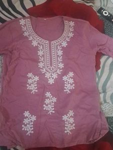 Embroidered Pink Kurta