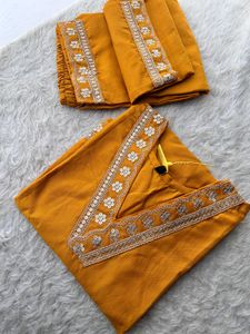 Elegant Mustard Kurta Set with Embellishments