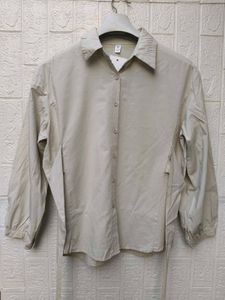 Korean Pintrest Stylish Beige Button-Up Shirt