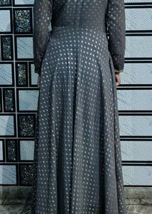 Elegant Grey Kurta with Gold Embellishments