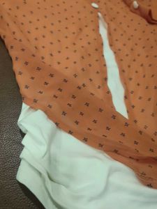 Casual Peach Top with Polka Dots