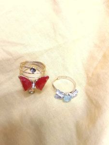 Charming Butterfly &amp; Gemstone Rings