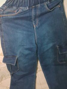 Stylish Blue Denim Cargo Pants