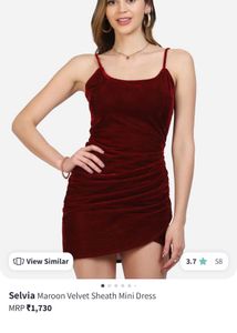 Burgundy Velvet Mini Dress