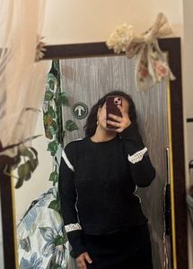 Black Sweater with White detailing