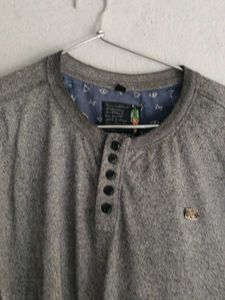 Men's Grey Henley T-Shirt