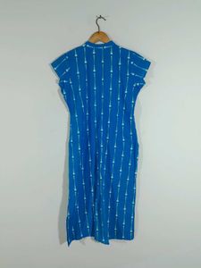 Blue Printed Front Open Kurta For Women's