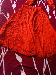 Red Printed Kurta and Palazzo Set