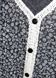 Printed Khadi Cotton Kurti in black colour 3xl