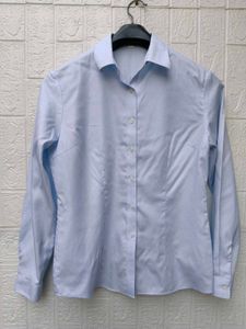 Korean Pintrest Classic Light Blue Button-Up Shirt