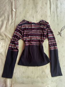 y2k stripped fitted top